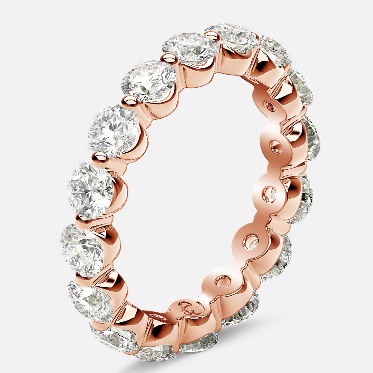 Floating Eternity Ring with Round Diamonds in 18k Rose Gold