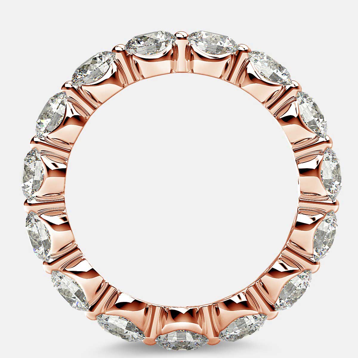 Floating Eternity Ring with Round Diamonds in 18k Rose Gold