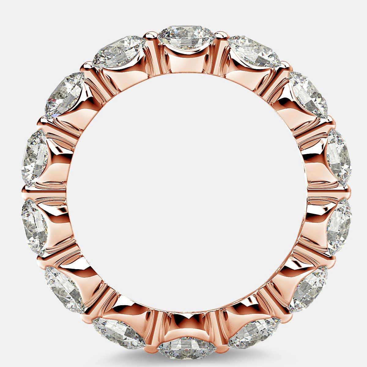 Floating Eternity Ring with Round Diamonds in 18k Rose Gold