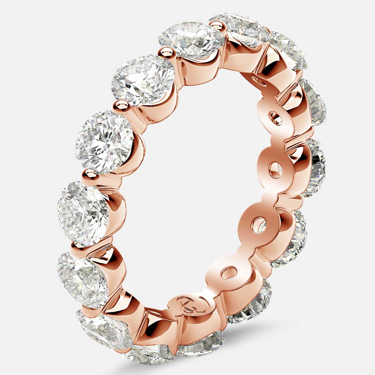 Floating Eternity Ring with Round Diamonds in 18k Rose Gold