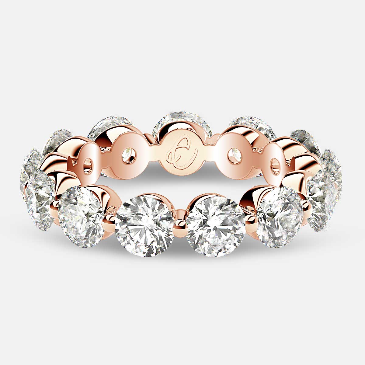 Floating Eternity Ring with Round Diamonds in 18k Rose Gold