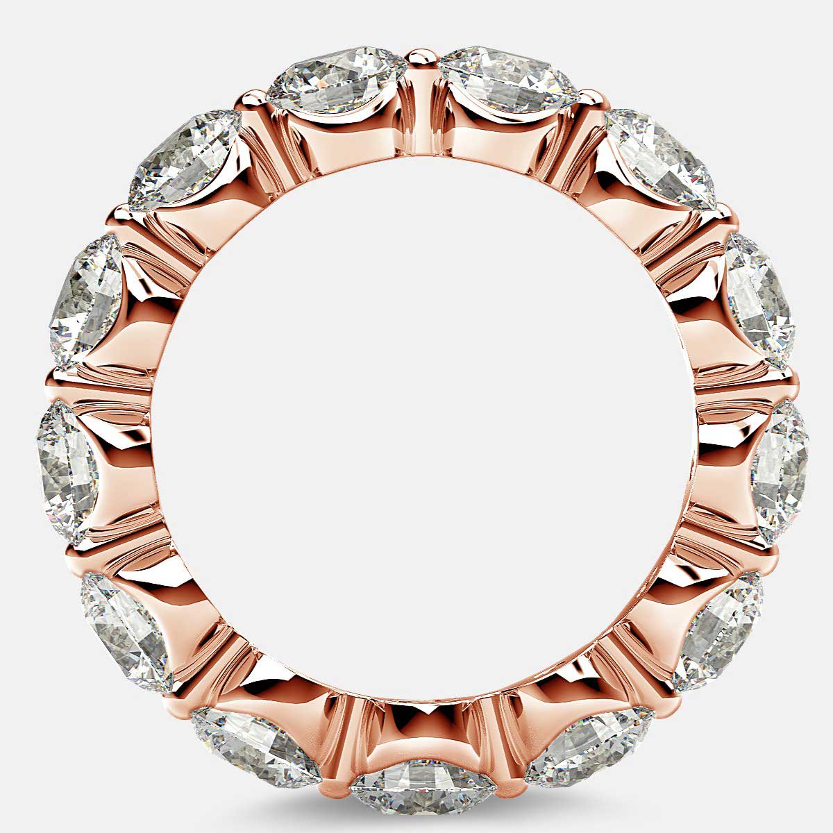 Floating Eternity Ring with Round Diamonds in 18k Rose Gold
