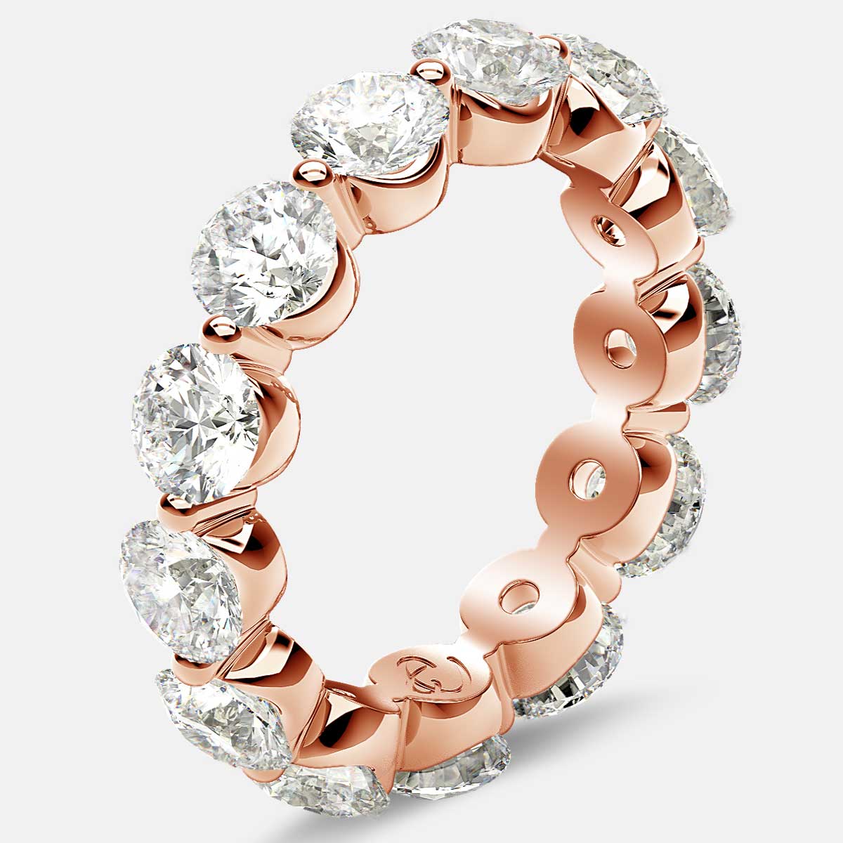 Floating Eternity Ring with Round Diamonds in 18k Rose Gold