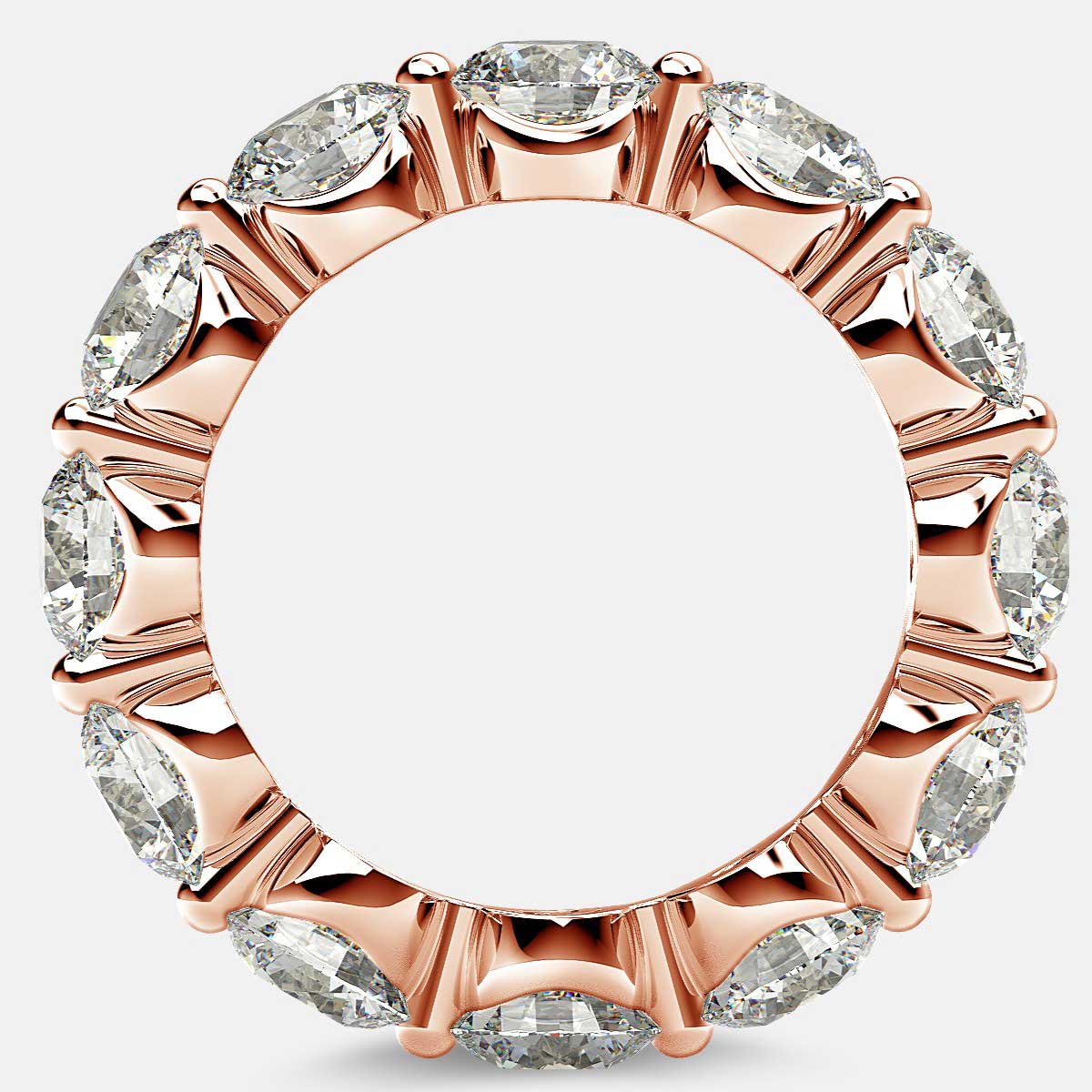 Floating Eternity Ring with Round Diamonds in 18k Rose Gold