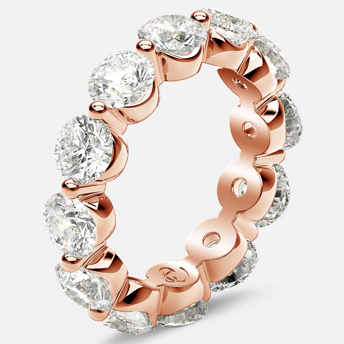 Floating Eternity Ring with Round Diamonds in 18k Rose Gold