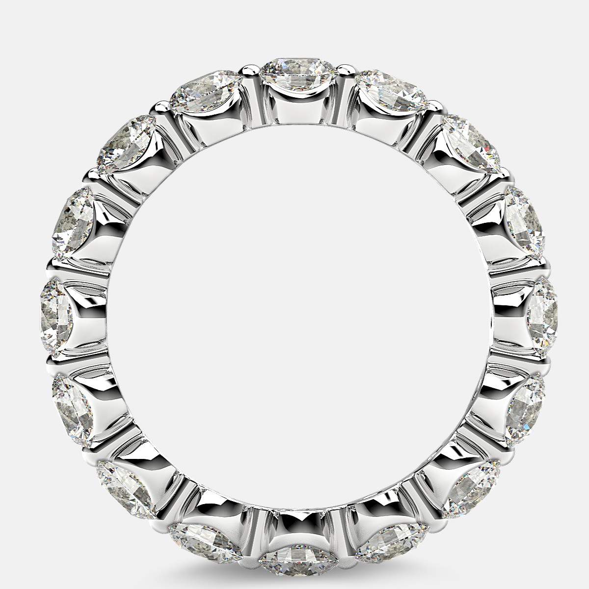 Floating Eternity Ring with Round Diamonds in 18k White Gold