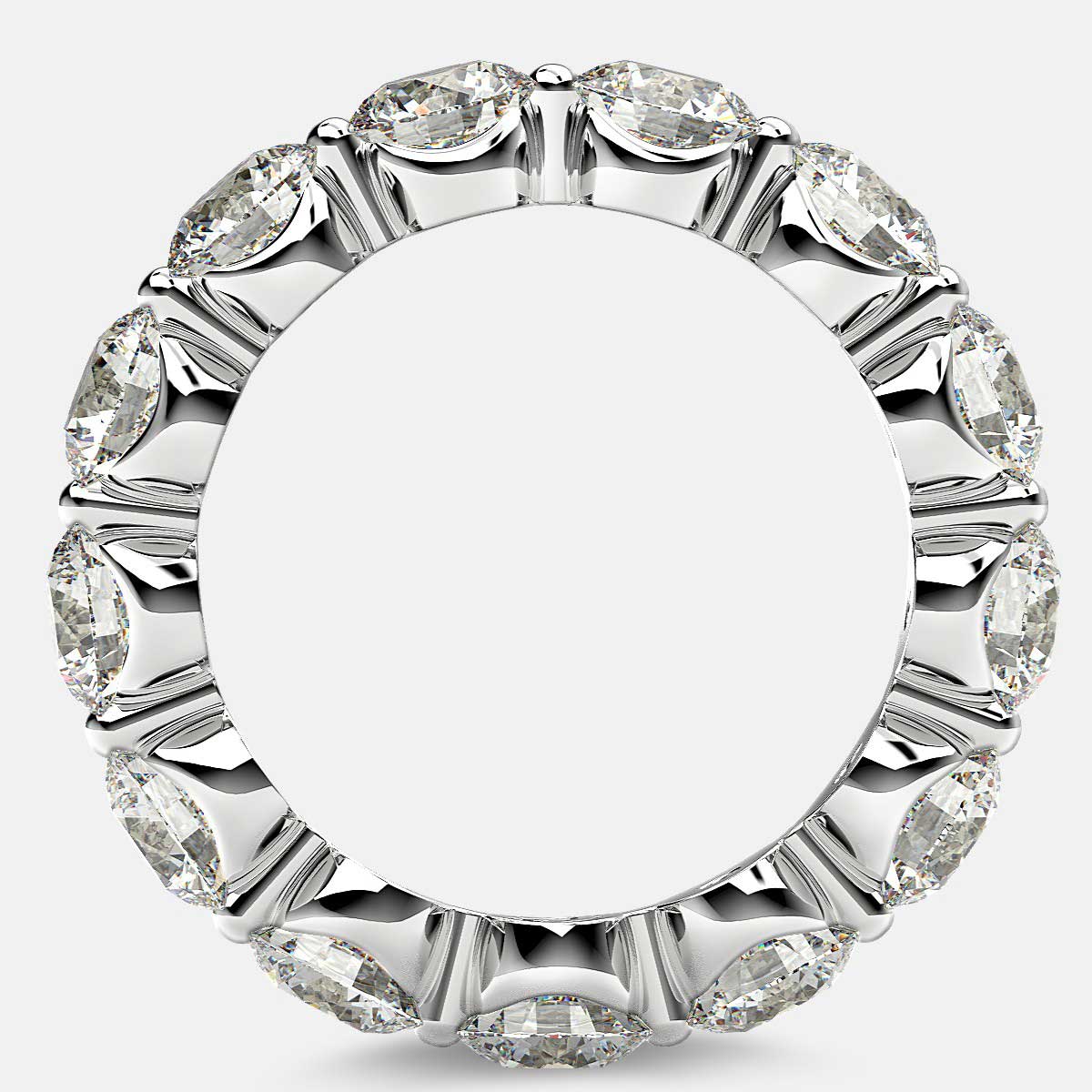 Floating Eternity Ring with Round Diamonds in 18k White Gold