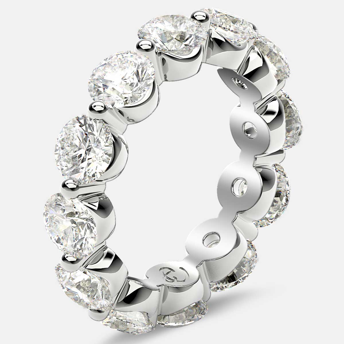 Floating Eternity Ring with Round Diamonds in 18k White Gold