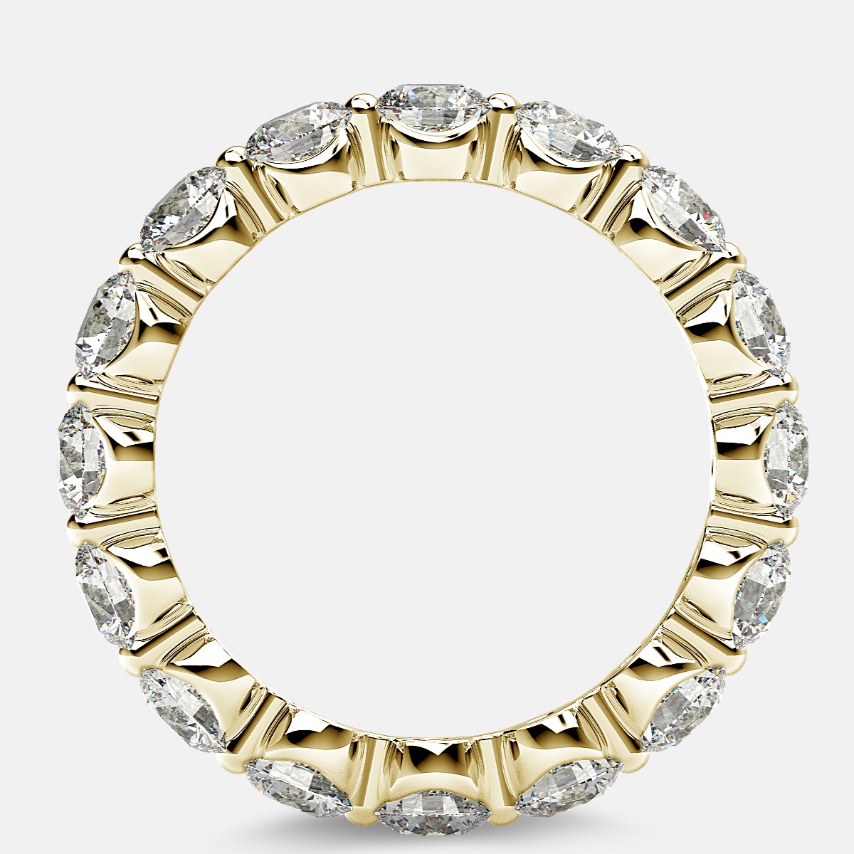 Floating Eternity Ring with Round Diamonds in 18k Yellow Gold