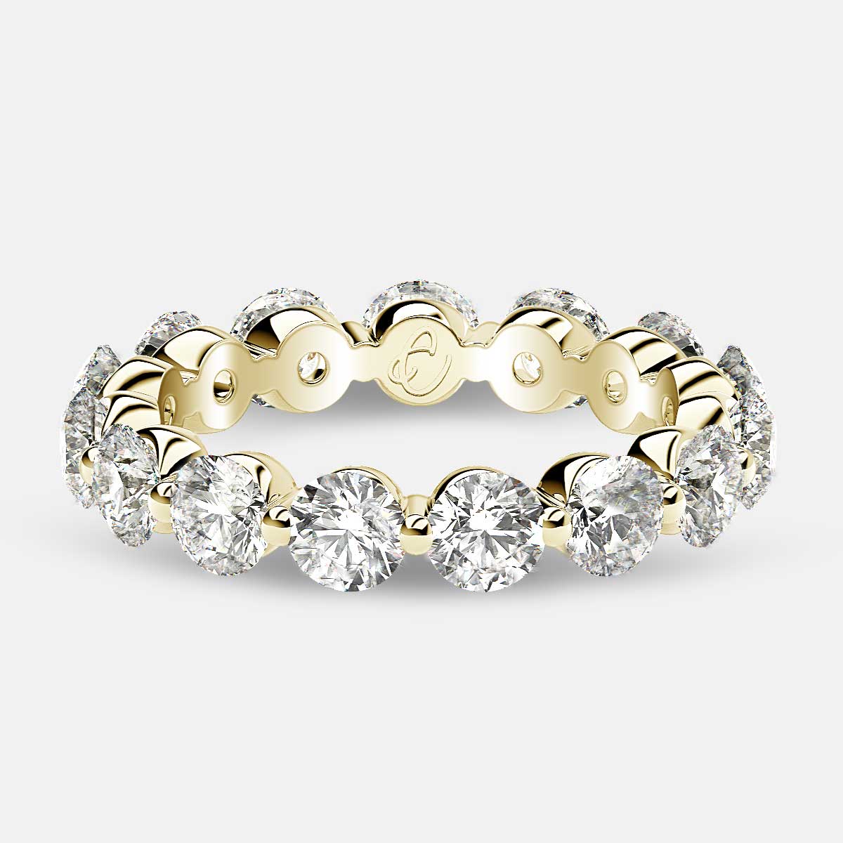 Floating Eternity Ring with Round Diamonds in 18k Yellow Gold