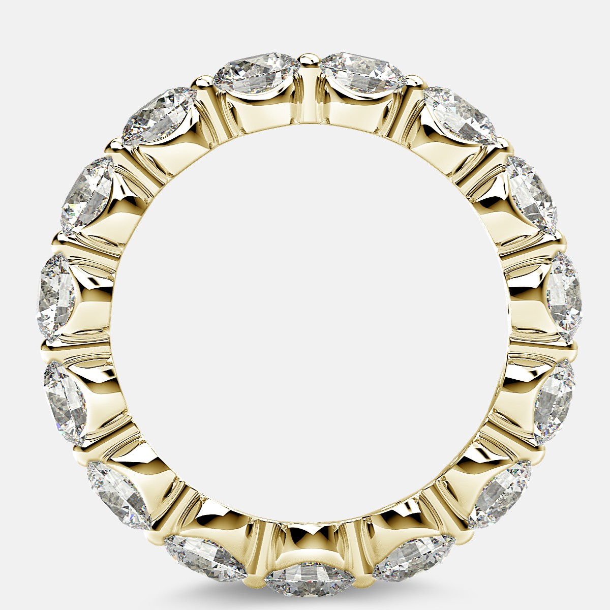 Floating Eternity Ring with Round Diamonds in 18k Yellow Gold