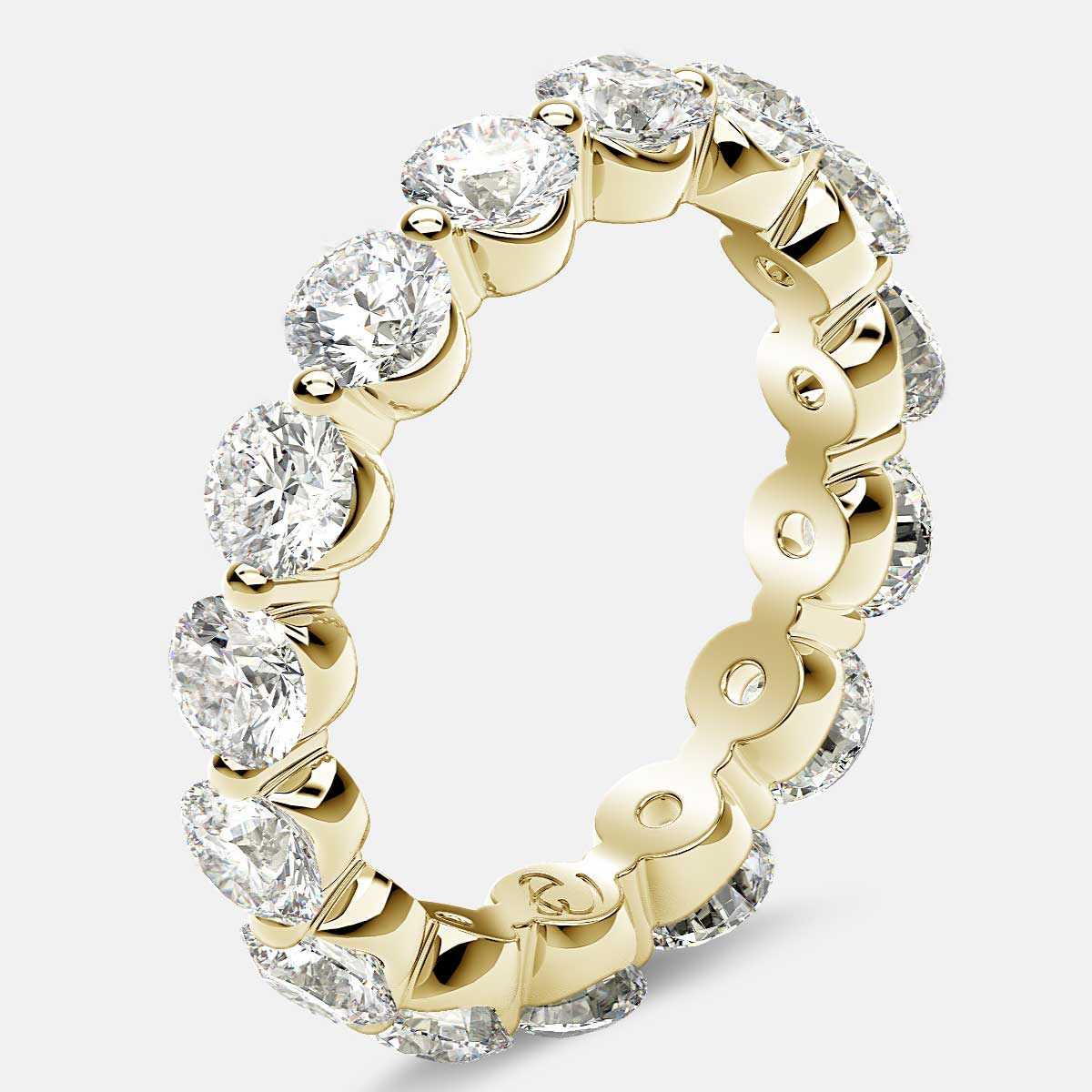 Floating Eternity Ring with Round Diamonds in 18k Yellow Gold