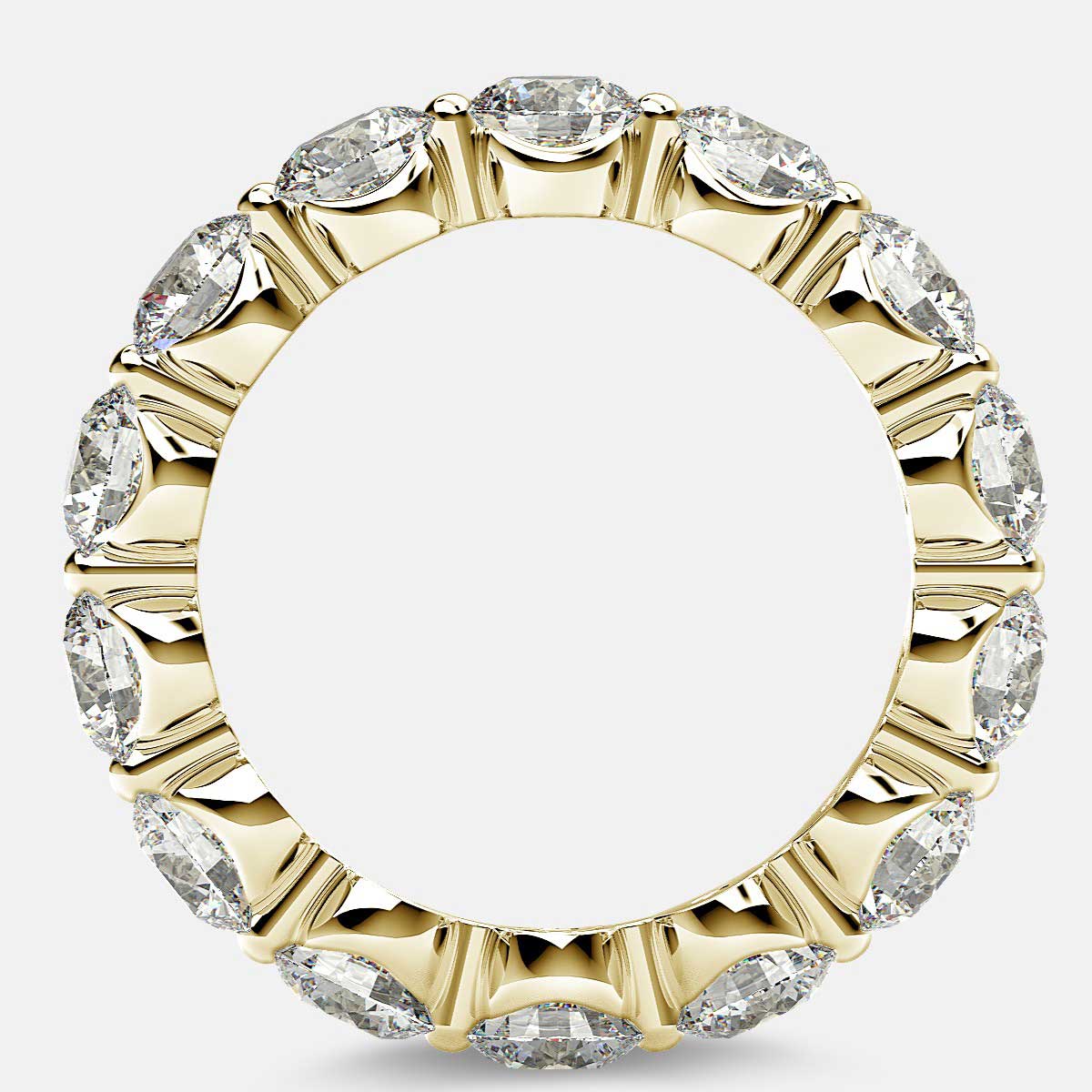 Floating Eternity Ring with Round Diamonds in 18k Yellow Gold