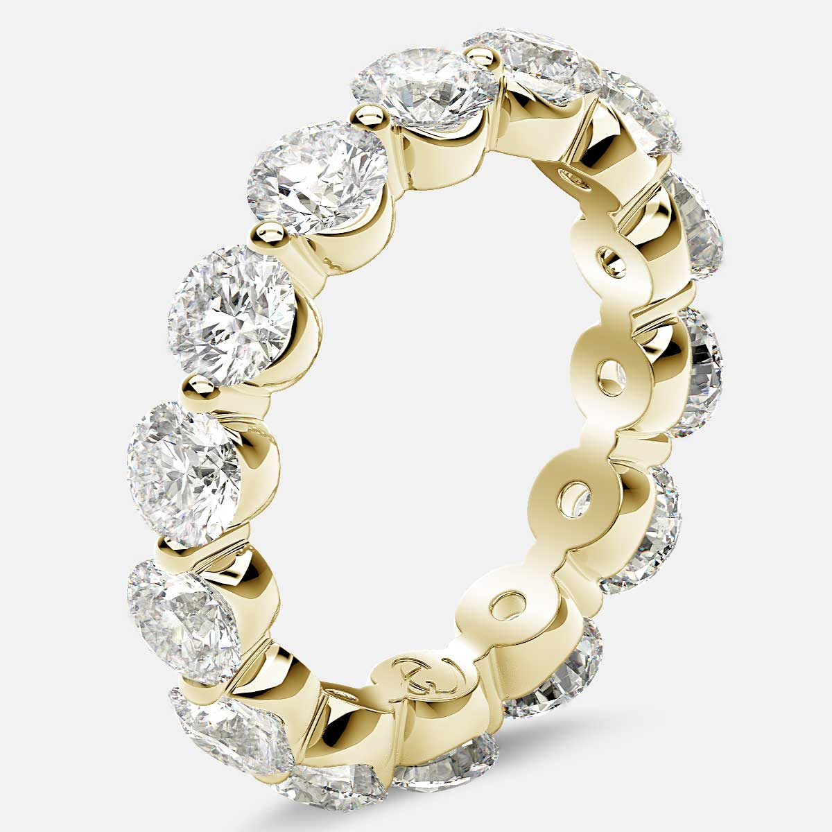 Floating Eternity Ring with Round Diamonds in 18k Yellow Gold