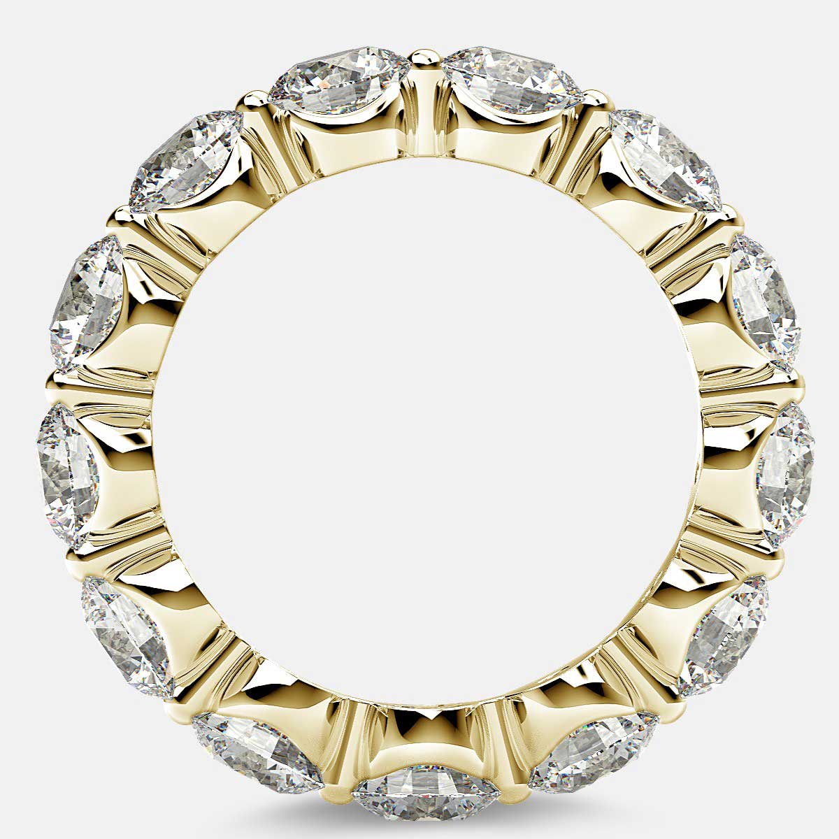 Floating Eternity Ring with Round Diamonds in 18k Yellow Gold
