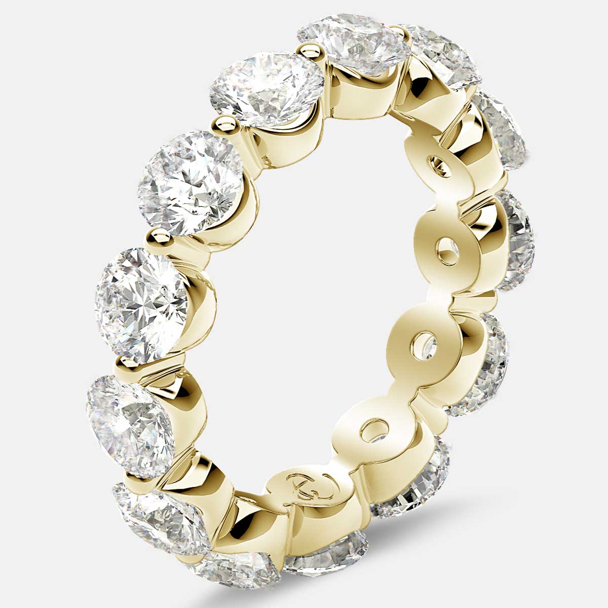 Floating Eternity Ring with Round Diamonds in 18k Yellow Gold