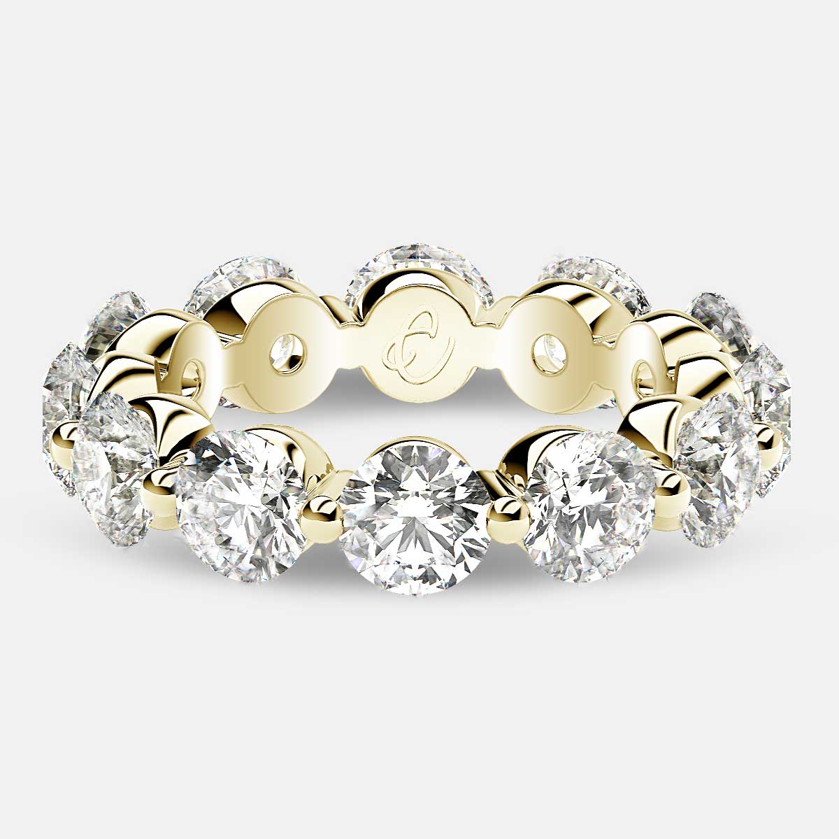 Floating Eternity Ring with Round Diamonds in 18k Yellow Gold