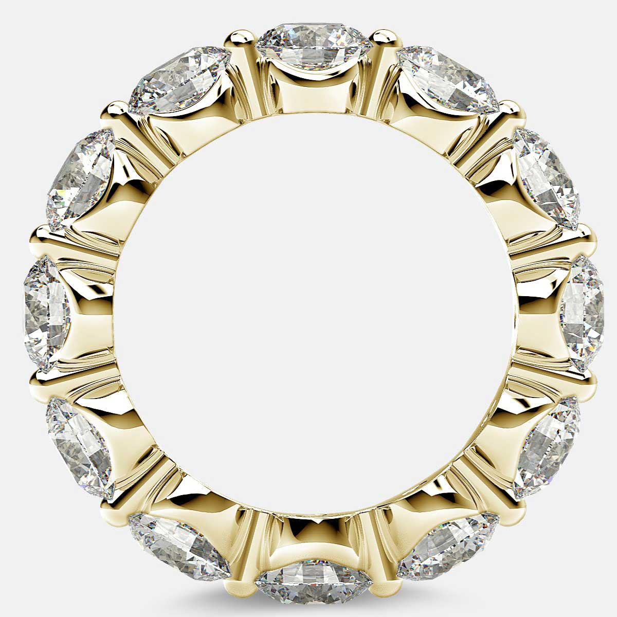 Floating Eternity Ring with Round Diamonds in 18k Yellow Gold