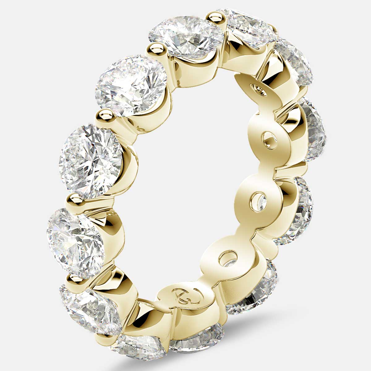 Floating Eternity Ring with Round Diamonds in 18k Yellow Gold