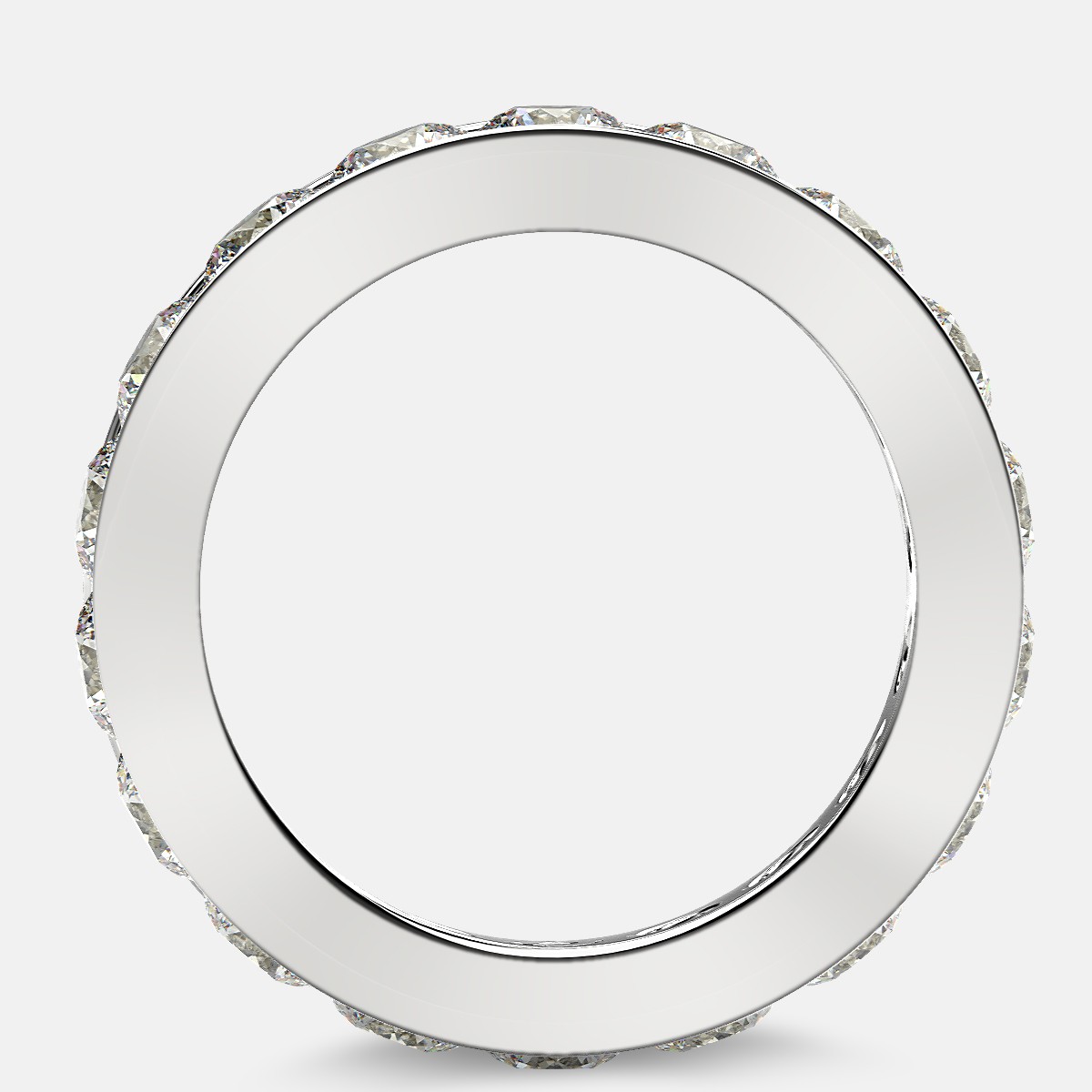 Channel Set Eternity Ring with Round Diamonds in Platinum