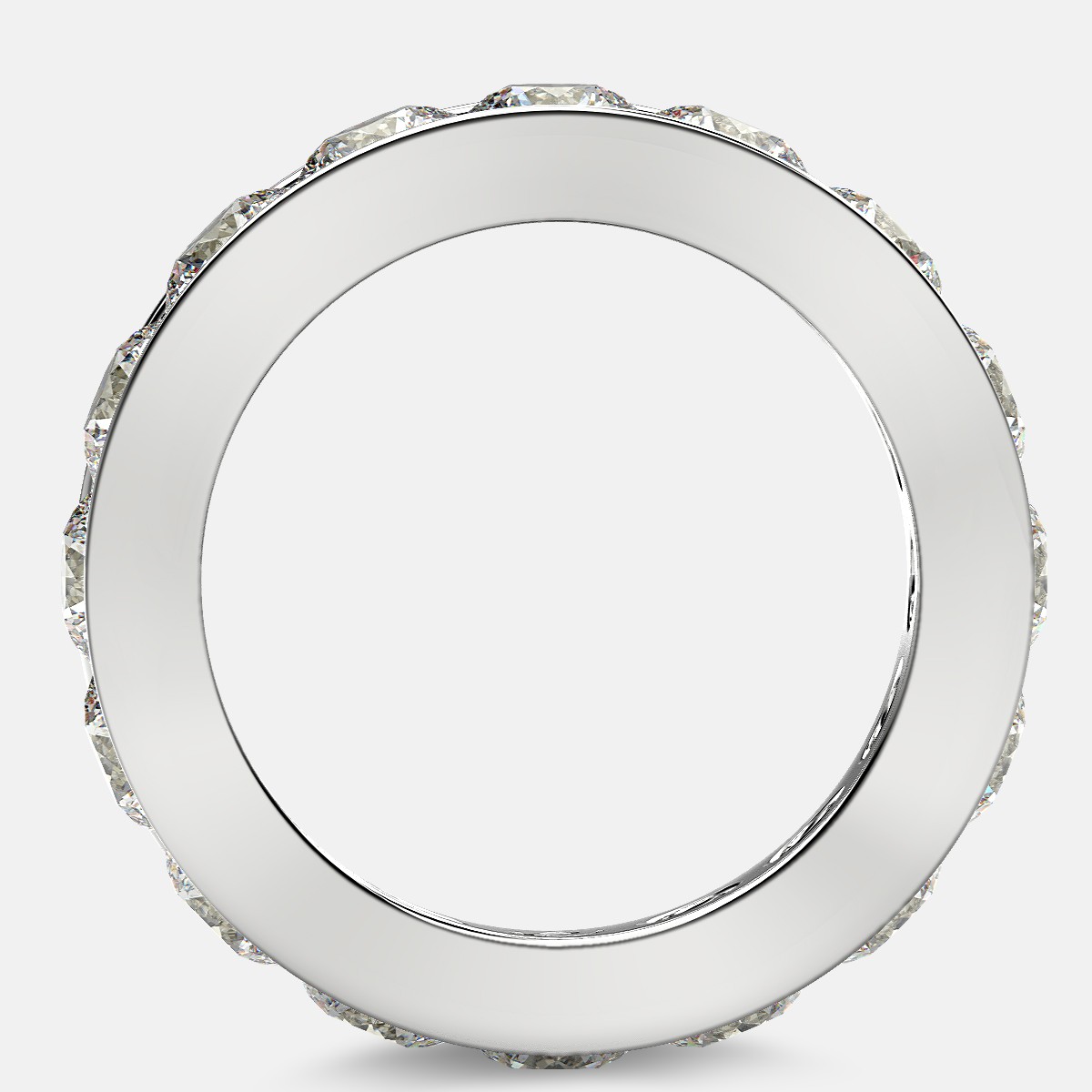 Channel Set Eternity Ring with Round Diamonds in Platinum