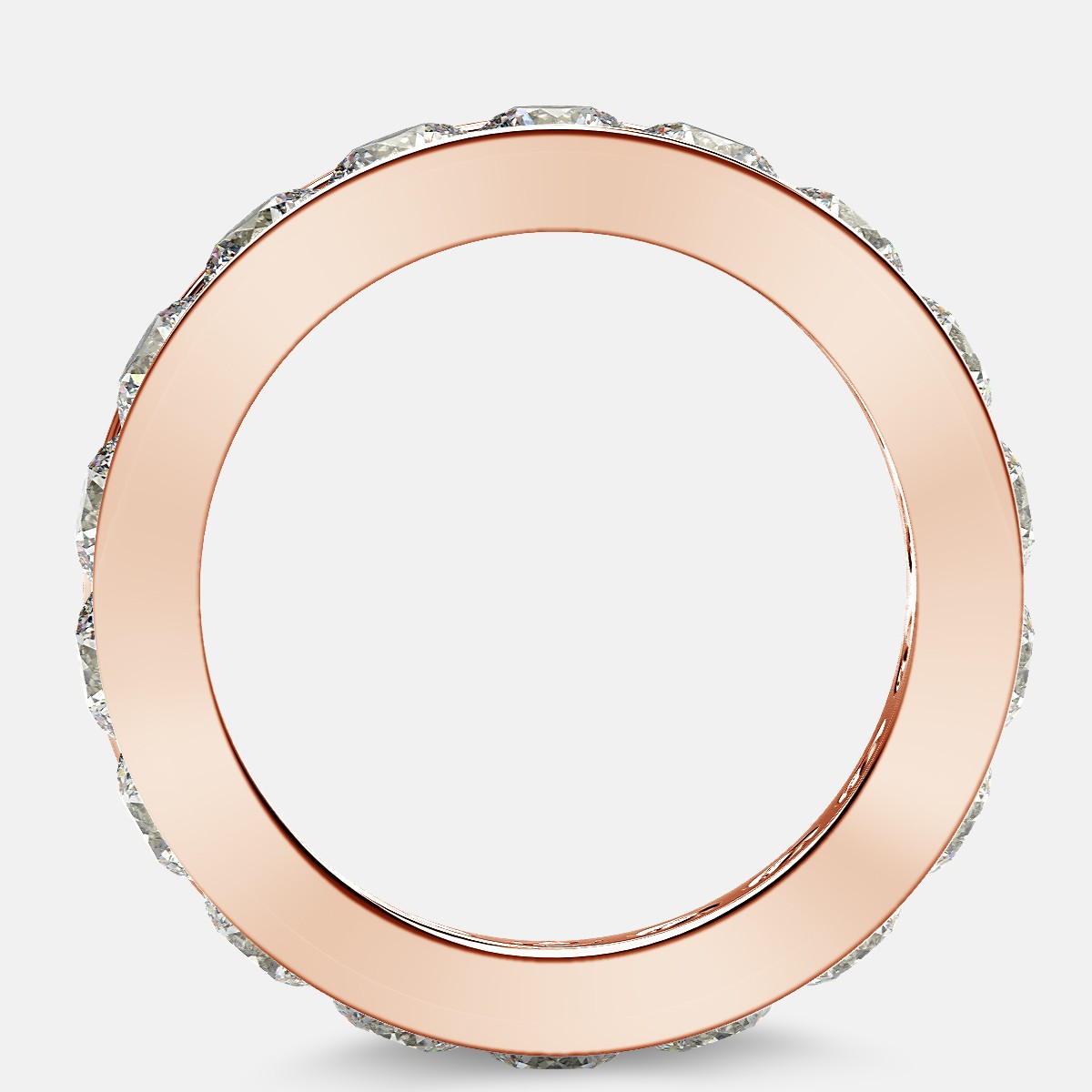 Channel Set Eternity Ring with Round Diamonds in 18k Rose Gold