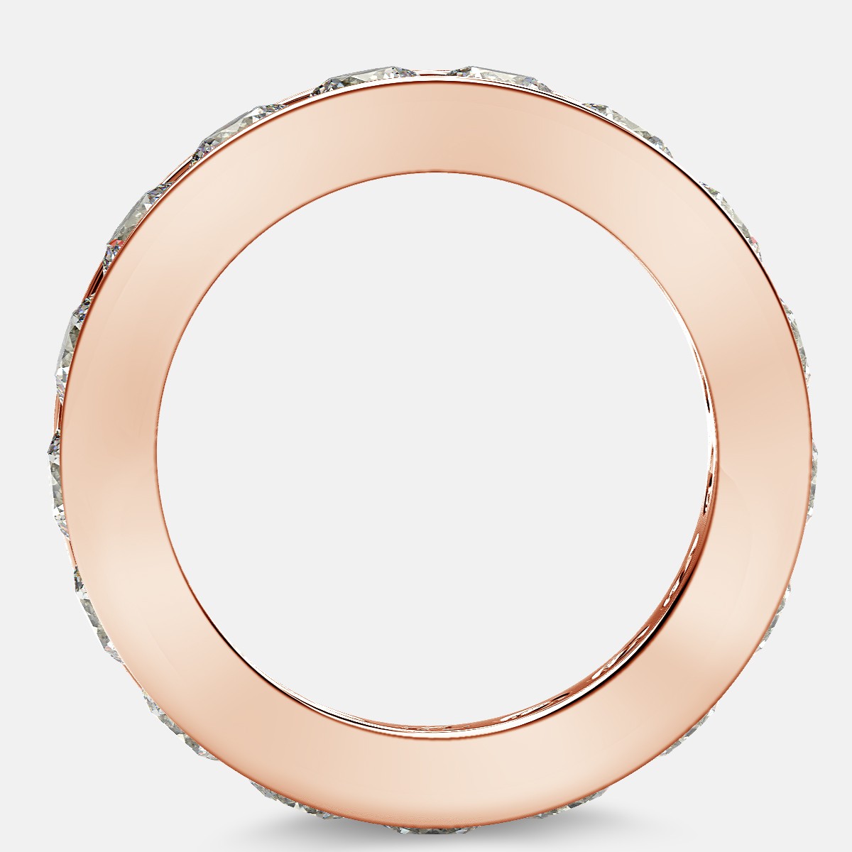 Channel Set Eternity Ring with Round Diamonds in 18k Rose Gold