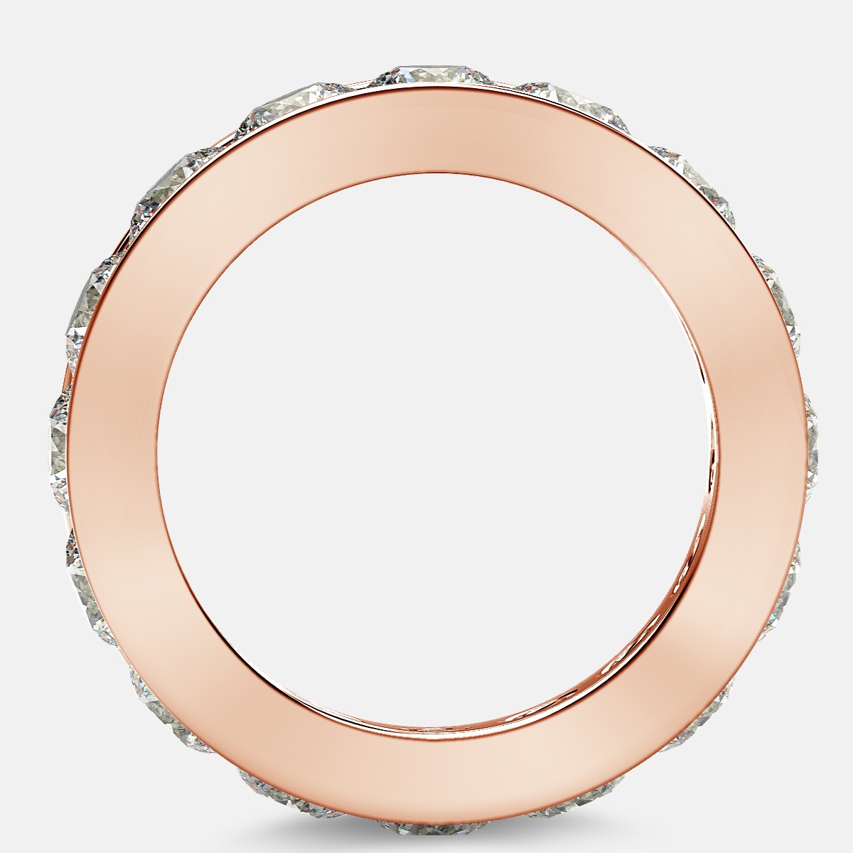 Channel Set Eternity Ring with Round Diamonds in 18k Rose Gold