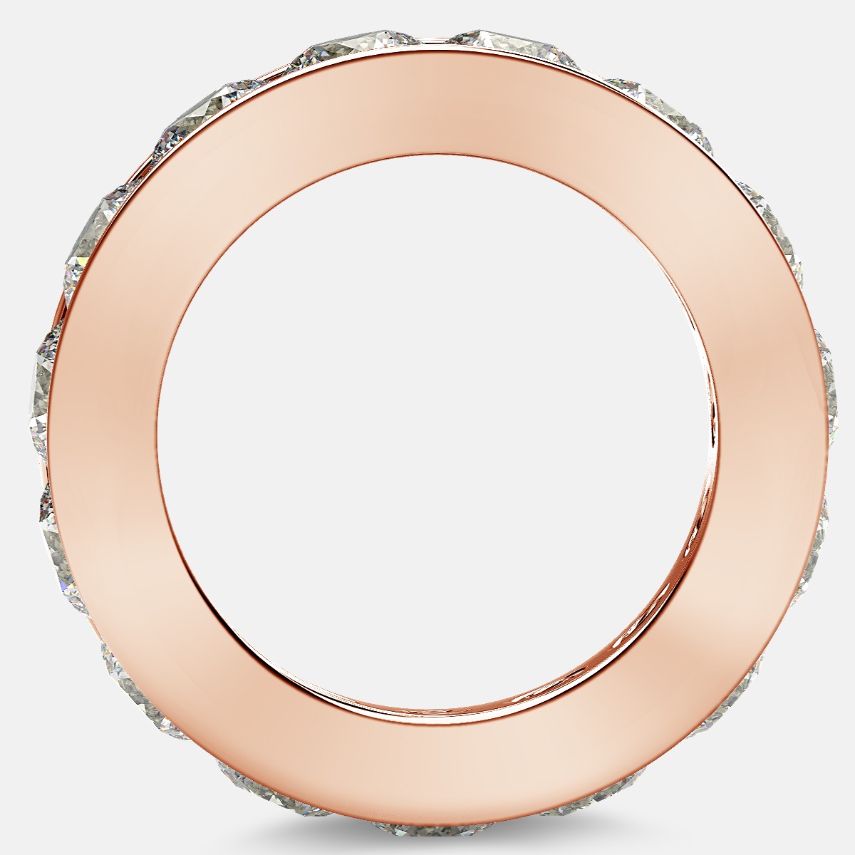 Channel Set Eternity Ring with Round Diamonds in 18k Rose Gold