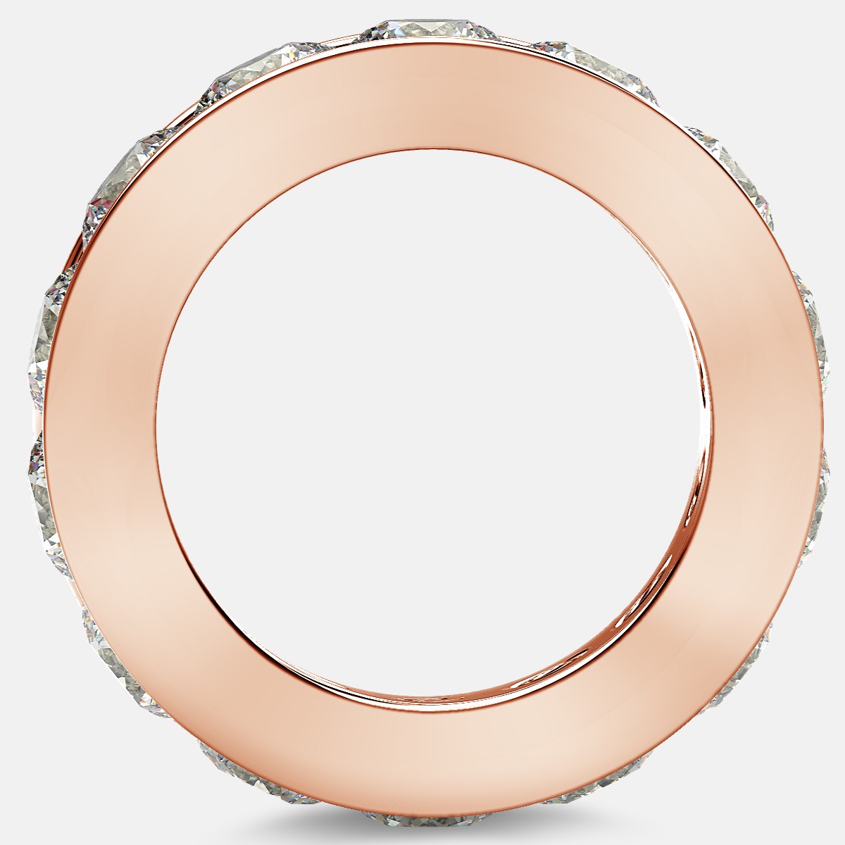 Channel Set Eternity Ring with Round Diamonds in 18k Rose Gold