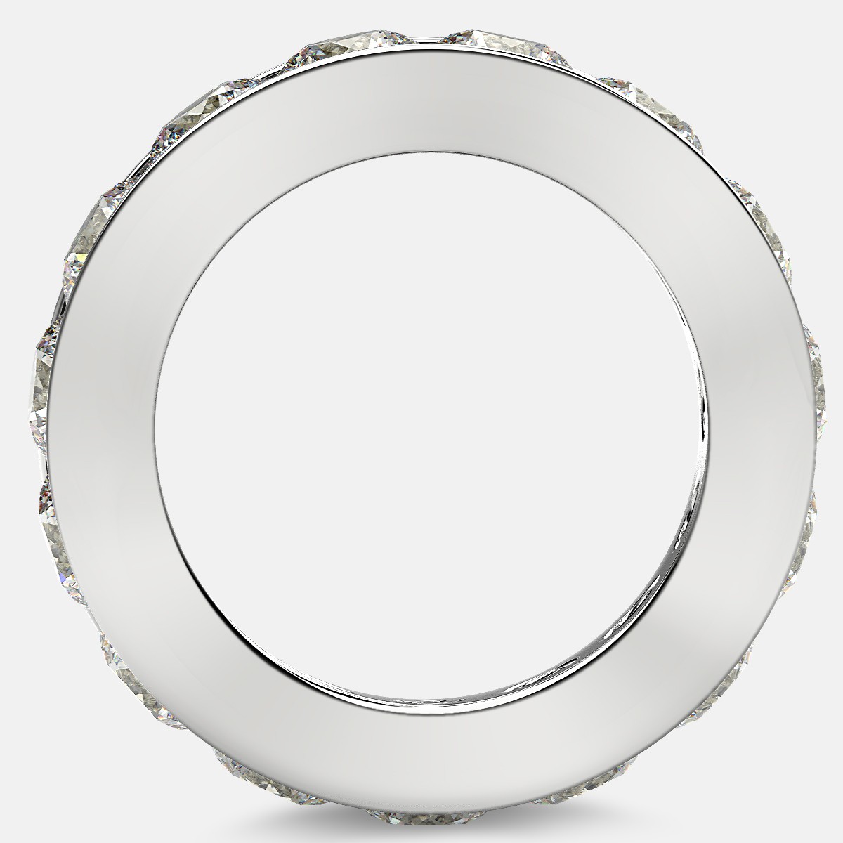 Channel Set Eternity Ring with Round Diamonds in 18k White Gold