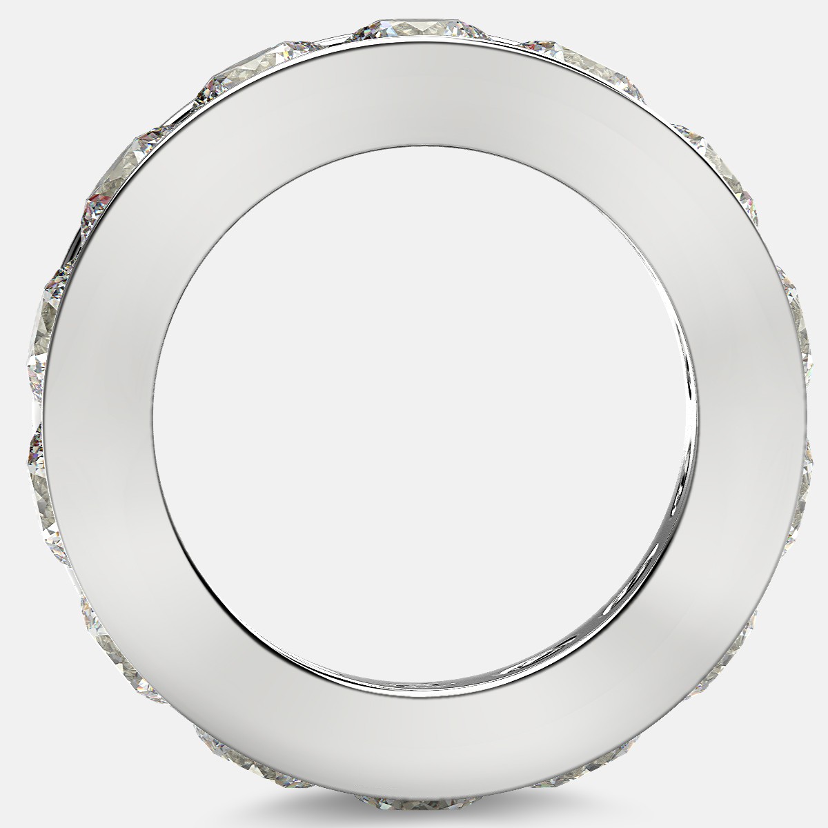 Channel Set Eternity Ring with Round Diamonds in 18k White Gold