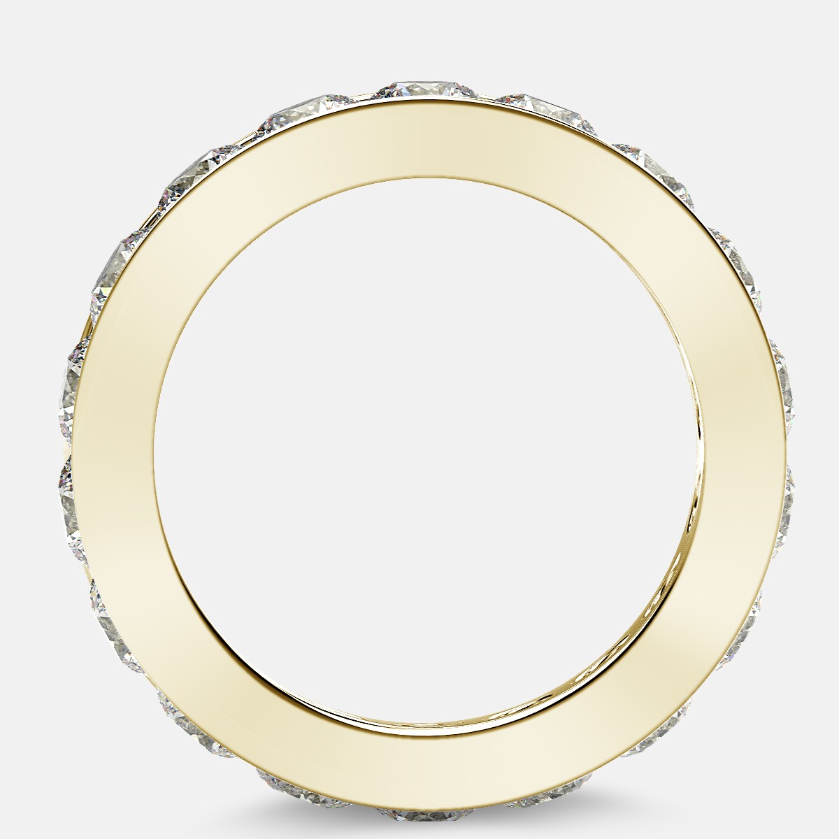 Channel Set Eternity Ring with Round Diamonds in 18k Yellow Gold