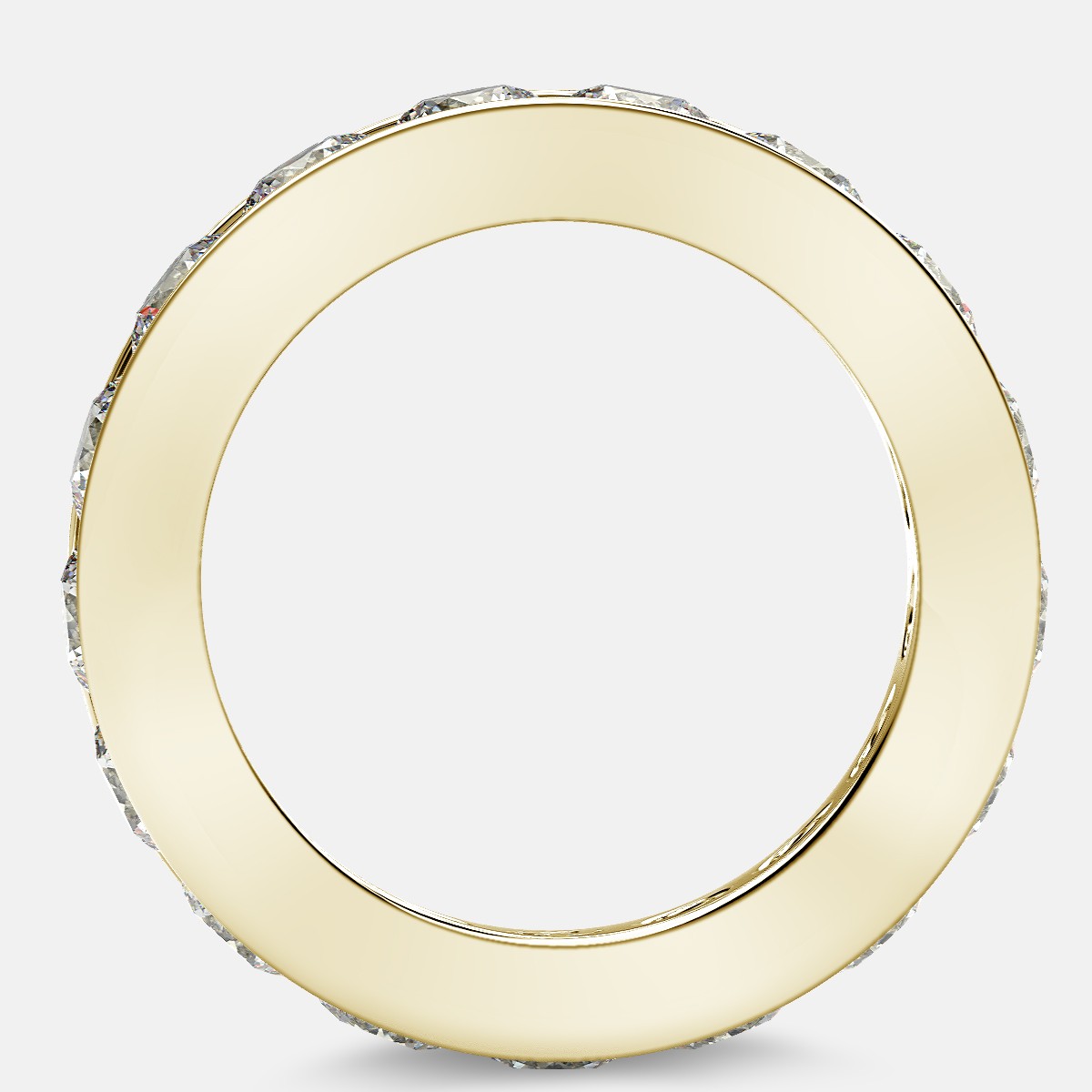 Channel Set Eternity Ring with Round Diamonds in 18k Yellow Gold