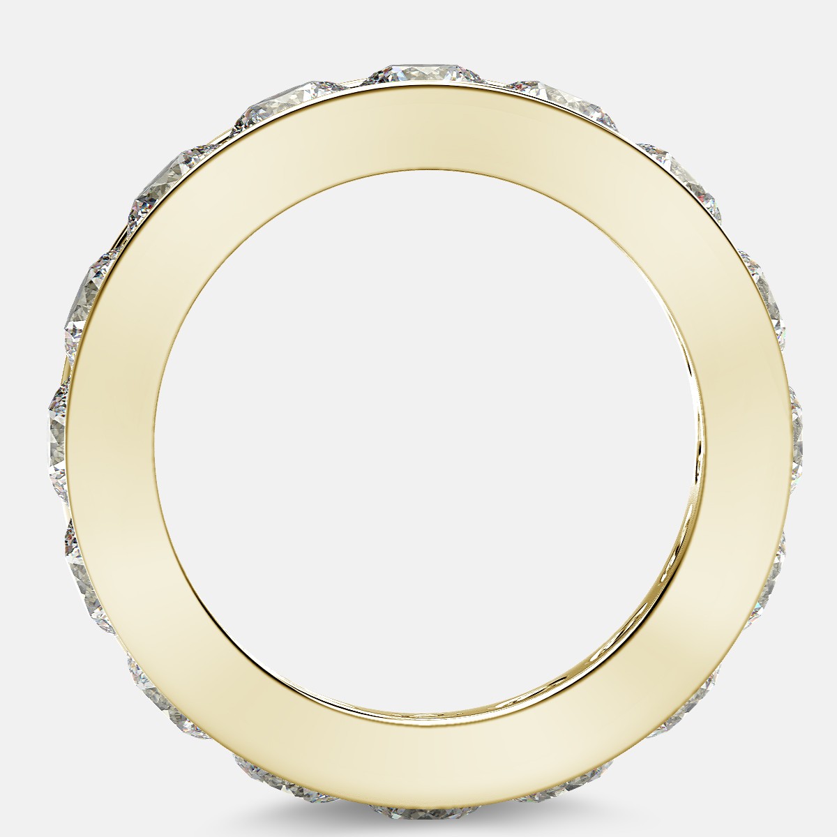 Channel Set Eternity Ring with Round Diamonds in 18k Yellow Gold