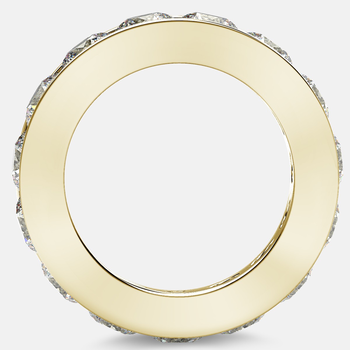 Channel Set Eternity Ring with Round Diamonds in 18k Yellow Gold