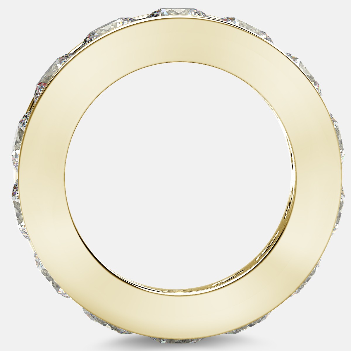 Channel Set Eternity Ring with Round Diamonds in 18k Yellow Gold