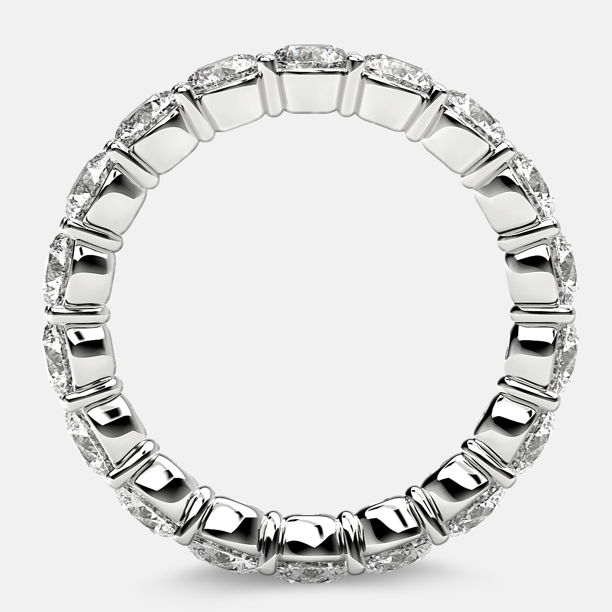 Classic Prong Set Eternity Ring with Round Diamonds in Platinum