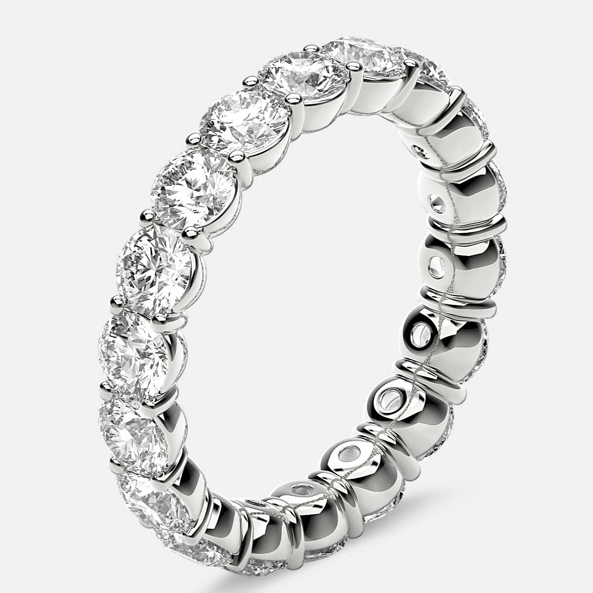 Classic Prong Set Eternity Ring with Round Diamonds in Platinum