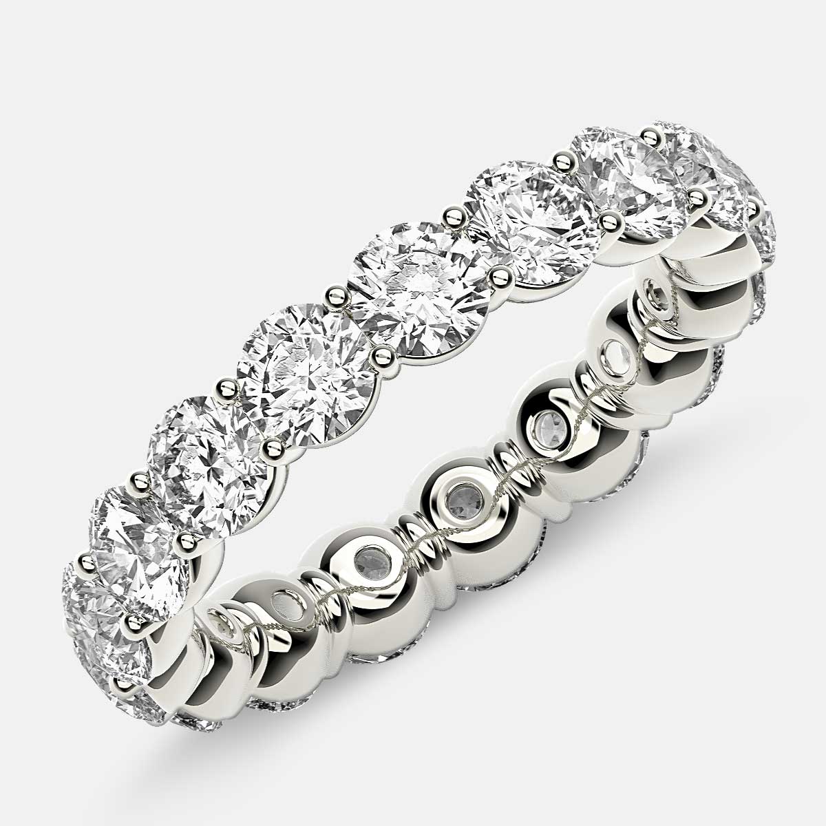 Classic Prong Set Eternity Ring with Round Diamonds in Platinum