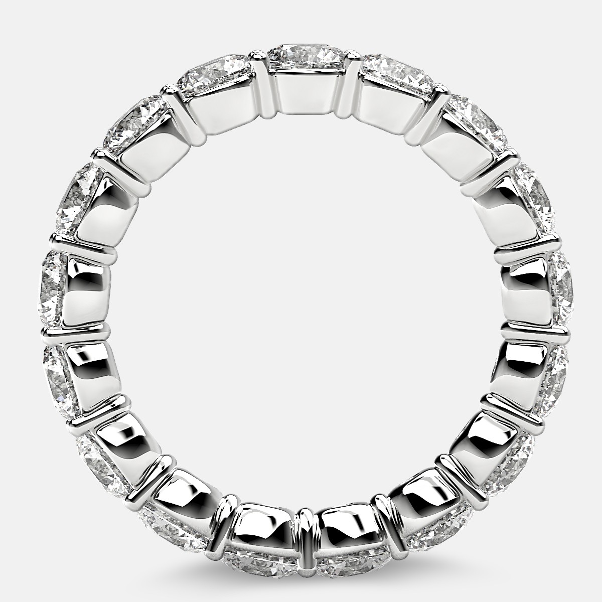 Classic Prong Set Eternity Ring with Round Diamonds in Platinum