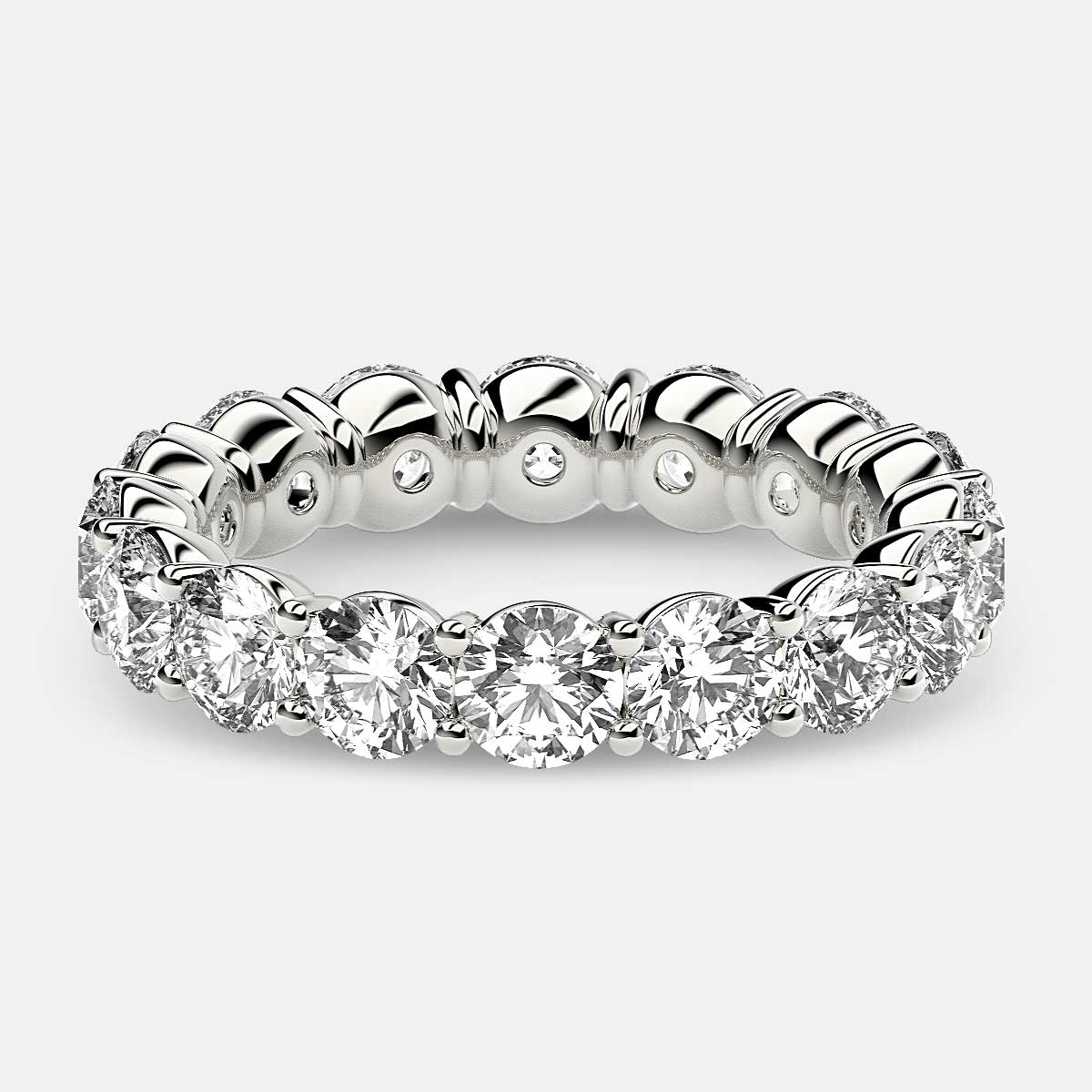 Classic Prong Set Eternity Ring with Round Diamonds in Platinum