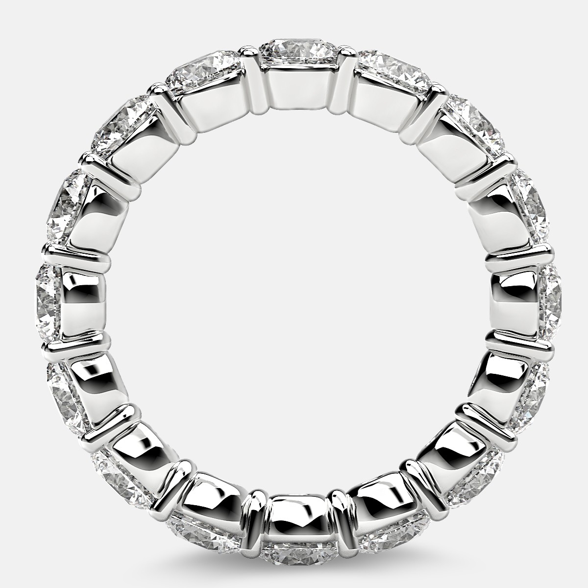 Classic Prong Set Eternity Ring with Round Diamonds in Platinum