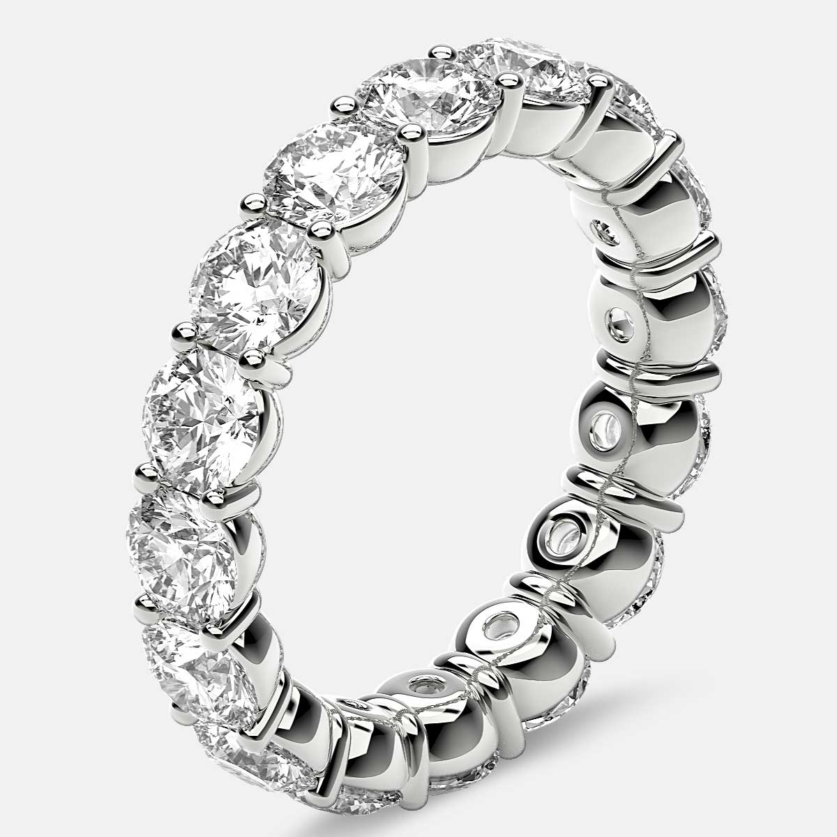 Classic Prong Set Eternity Ring with Round Diamonds in Platinum