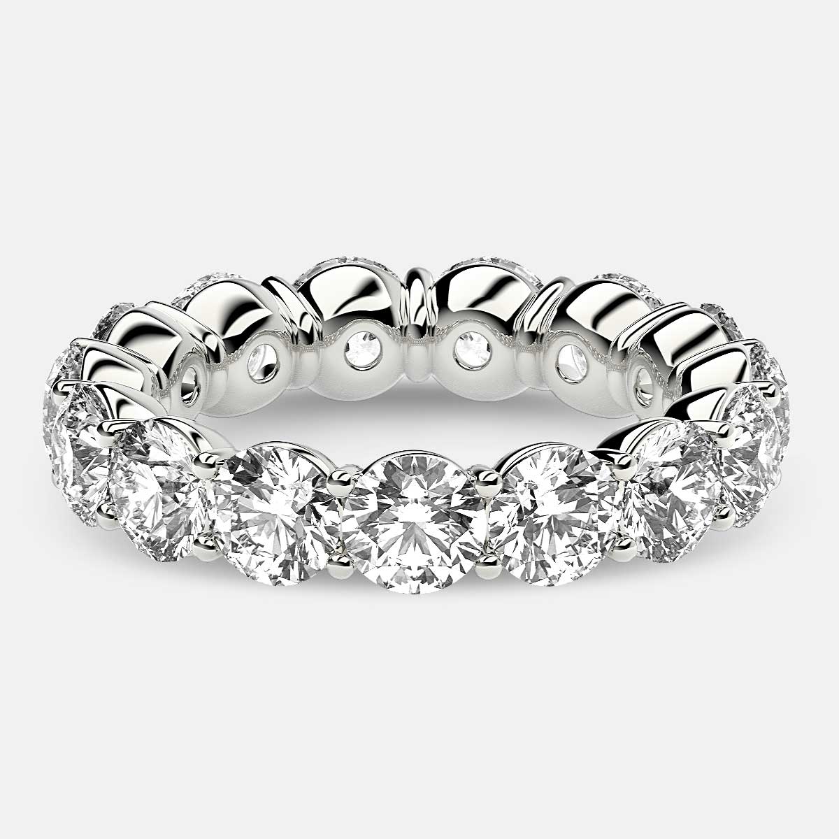 Classic Prong Set Eternity Ring with Round Diamonds in Platinum