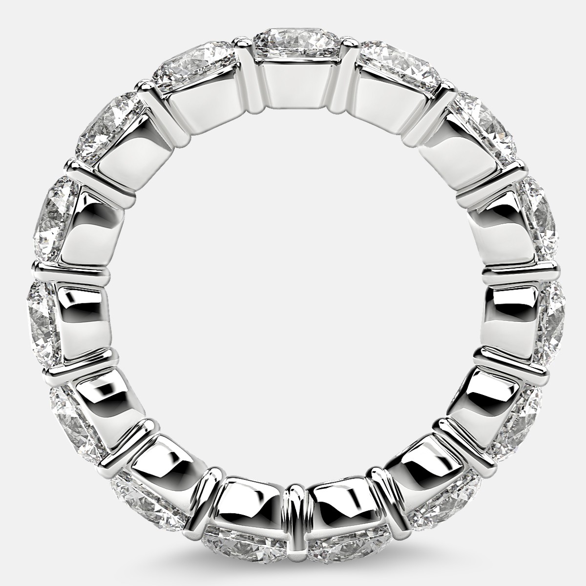 Classic Prong Set Eternity Ring with Round Diamonds in Platinum