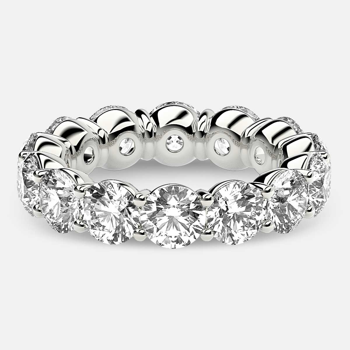 Classic Prong Set Eternity Ring with Round Diamonds in Platinum