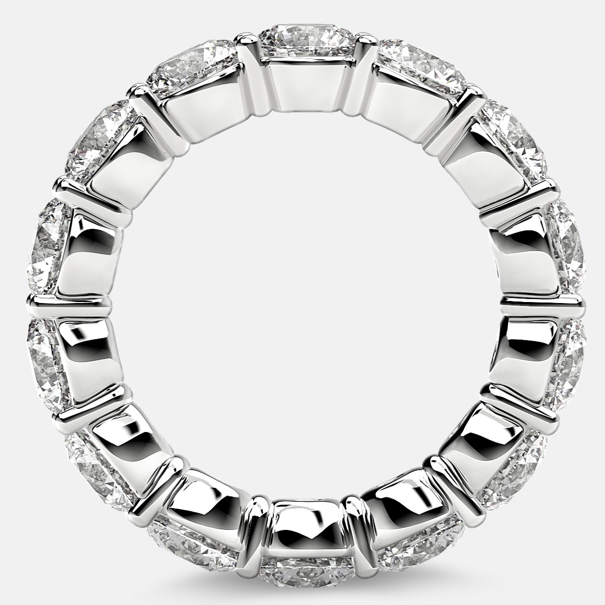 Classic Prong Set Eternity Ring with Round Diamonds in Platinum