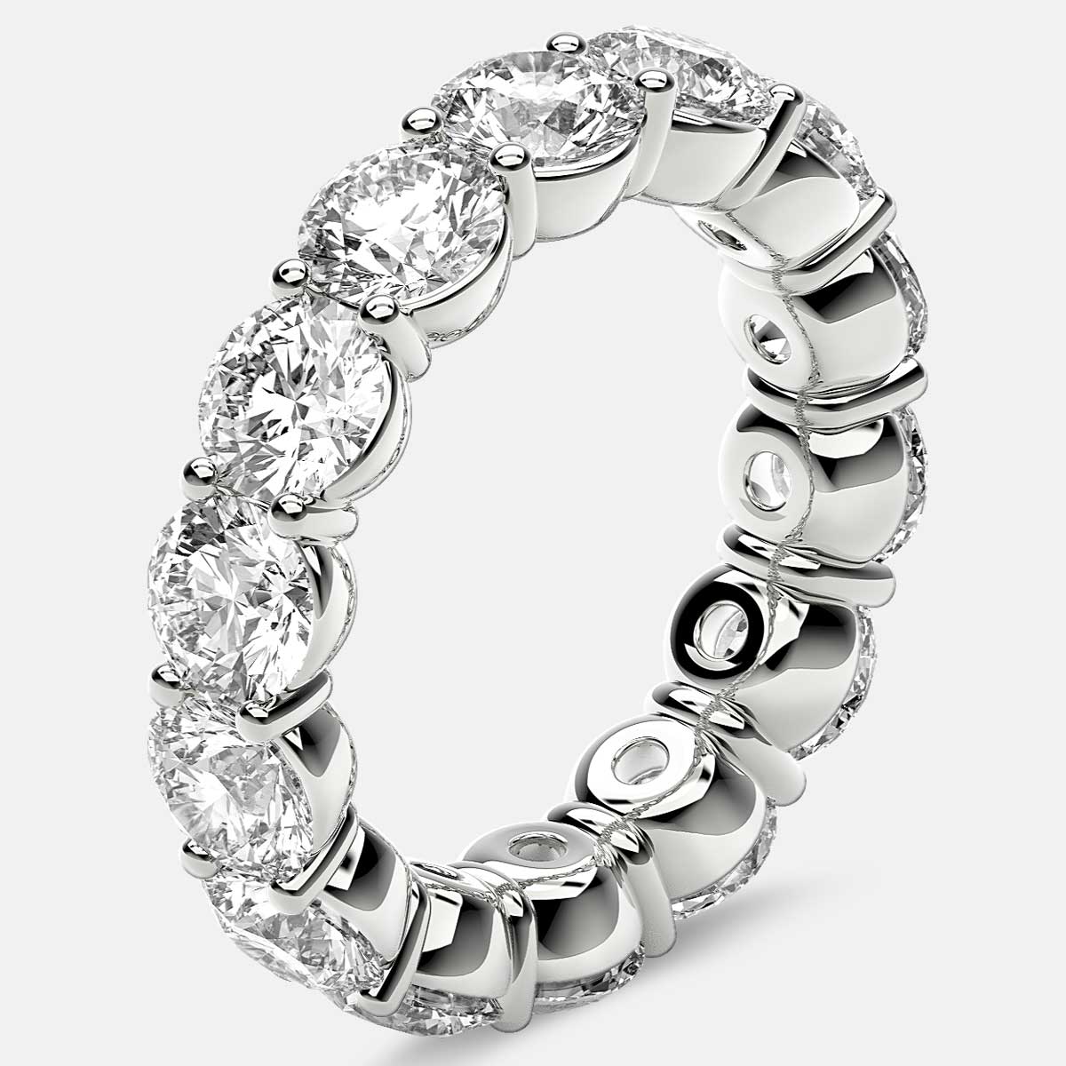 Classic Prong Set Eternity Ring with Round Diamonds in Platinum