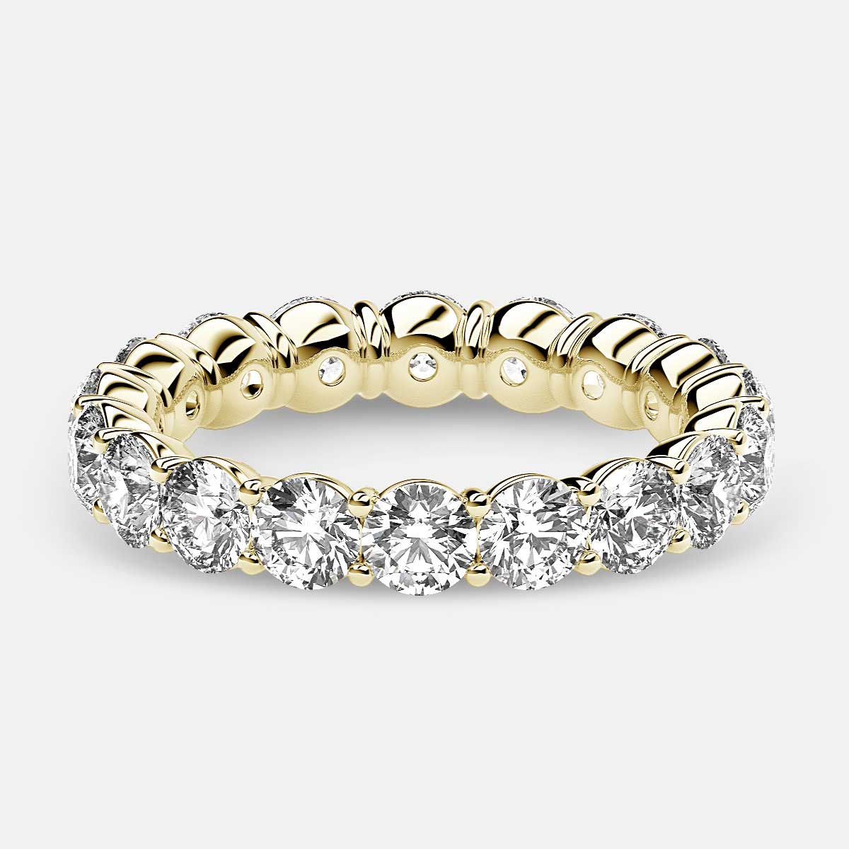 Classic Prong Set Eternity Ring with Round Diamonds in 18k Yellow Gold